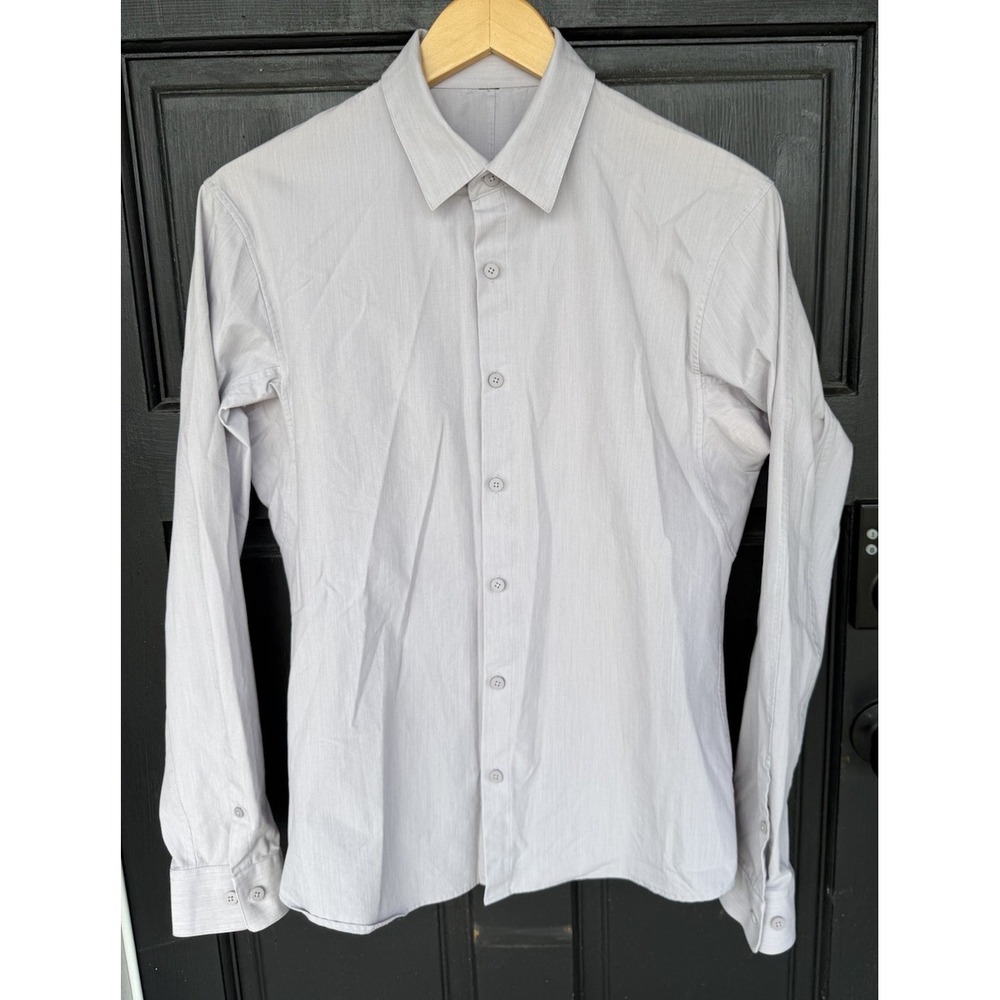 Lululemon Shirt Men's S Down to the Wire Slim Fit Long Sleeve Button Up FLAW